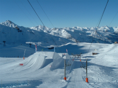 Val Thorens ski area - view of snowpark