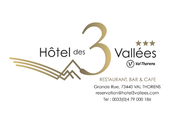Hotel les Trois Vallées, Val Thorens - logo and address