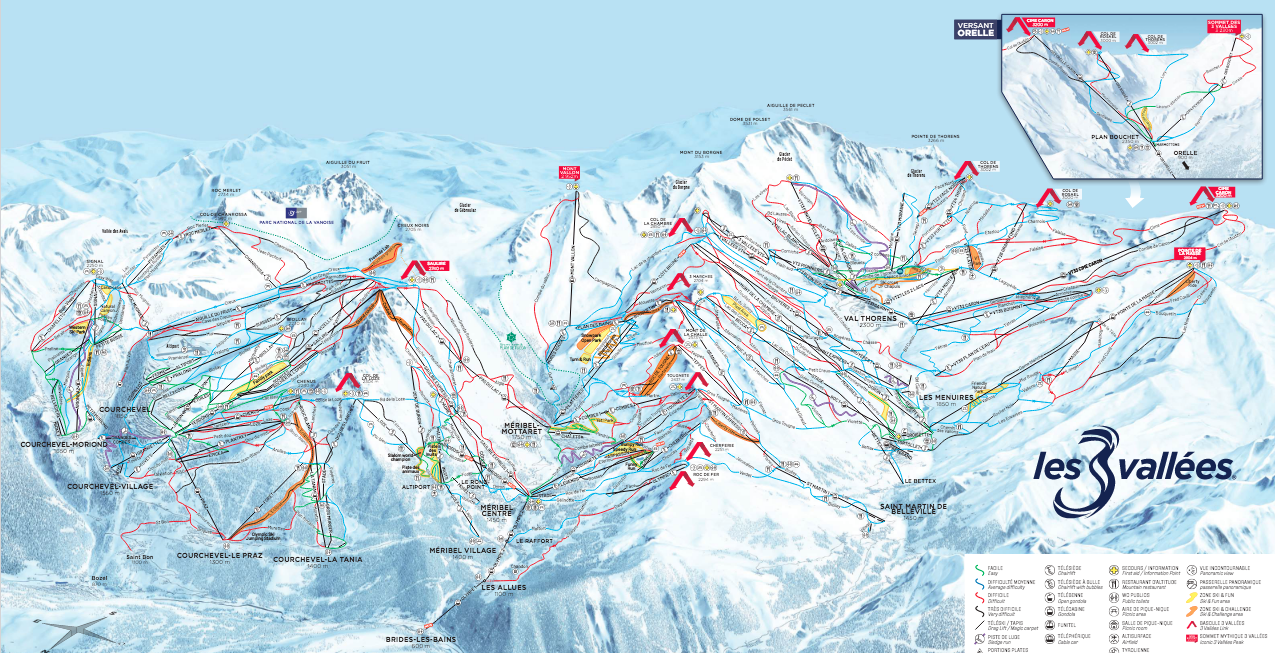 3 Valleys Piste Map 2025-26