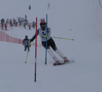 Racer at the FIS slalom, Val Thorens, 28th November 2012