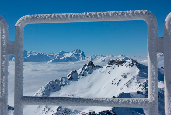 View from Caron (towards les Aiguilles d'Arves) View from Cime de Caron, Val Thorens, towards les Aiguilles d'Arves