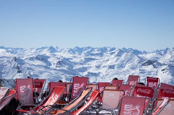 View from restaurant les Aiguilles de Peclet, Val Thorens View from restaurant les Aiguilles de Peclet, Val Thorens
