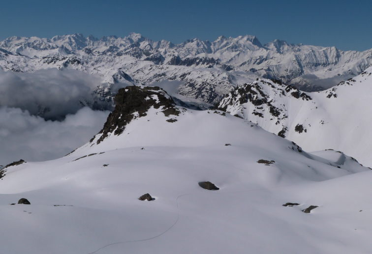 Combe sans nom Val Thorens off piste itineraries - view of Combe sans nom
