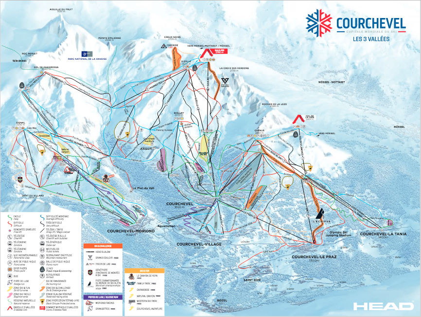 Courchevel piste map 2025-26