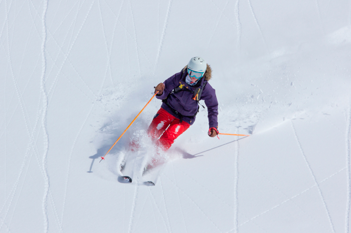 Skiing on Stade de Slalom, Val Thorens