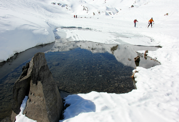 Ice-free section of Lac du Lou in spring Ice-free section of Lac du Lou in spring
