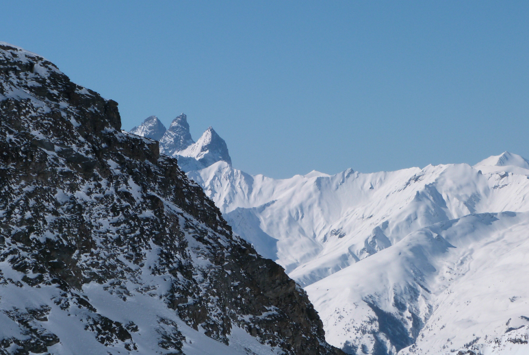 View of les Aiguilles d'Arve from Combe Pierre Lory View of les Aiguilles d'Arve from Combe Pierre Lory