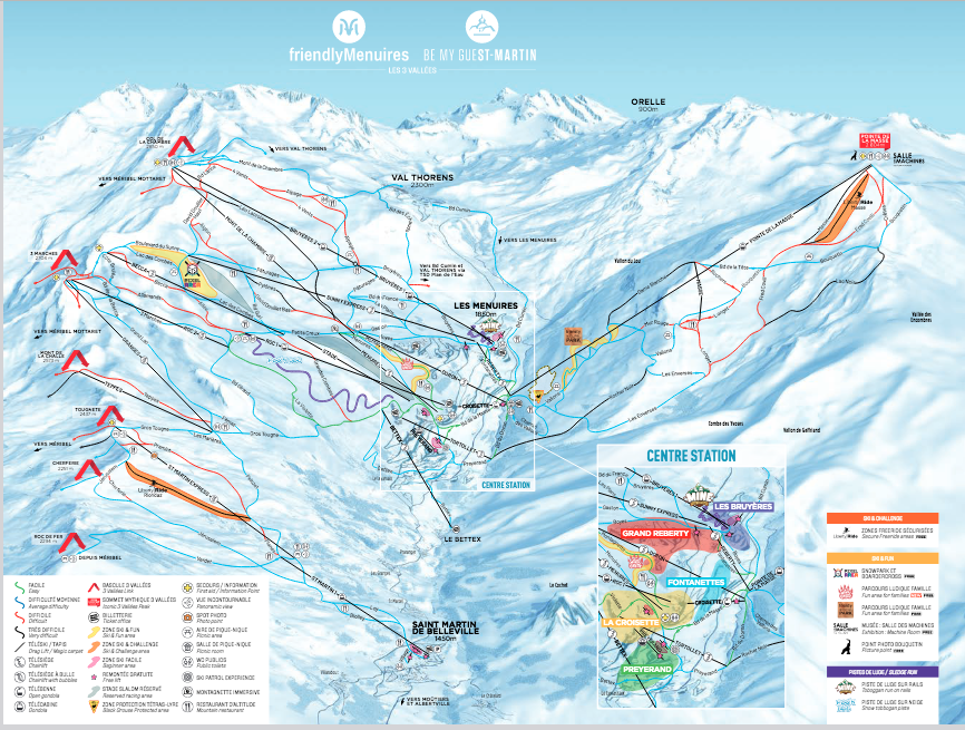 Les Menuires piste map 2025-26