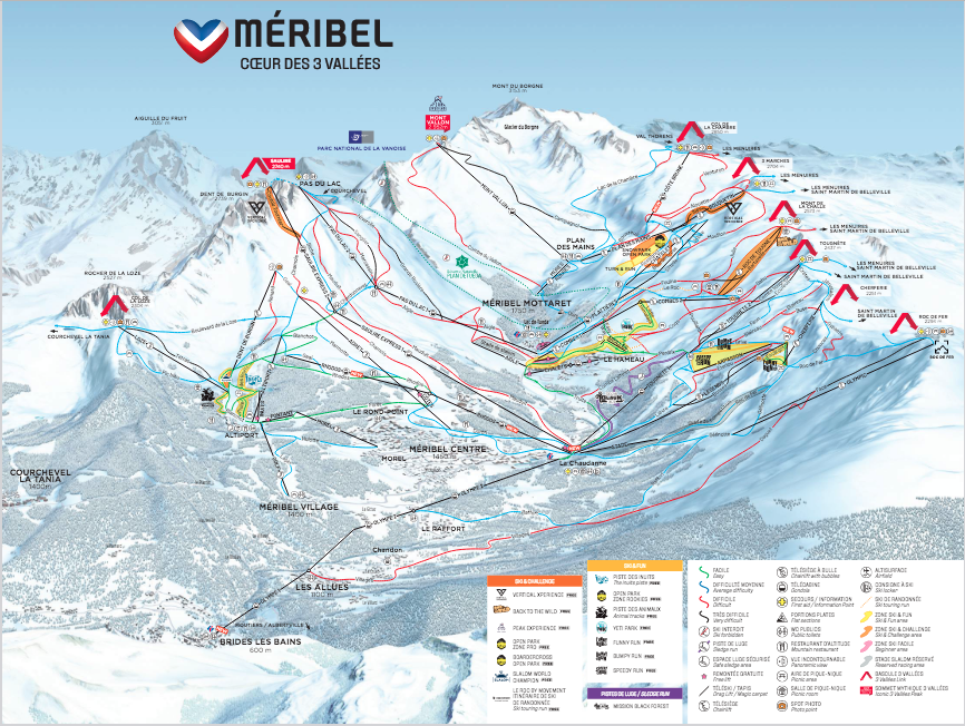 Méribel piste map 2025-26