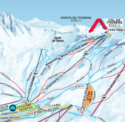 Moraine sector of the Val Thorens ski area