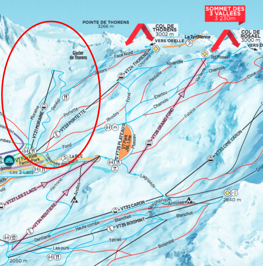 Moraine Sector Moraine sector of the Val Thorens ski area