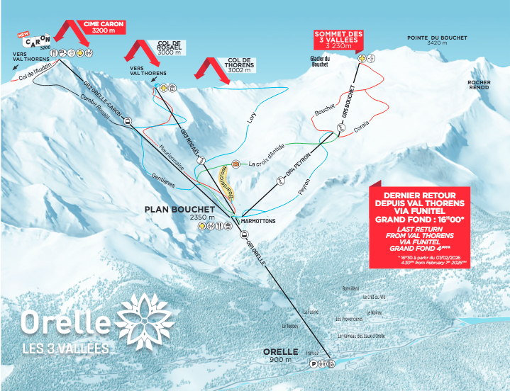 Orelle piste map 2025-26