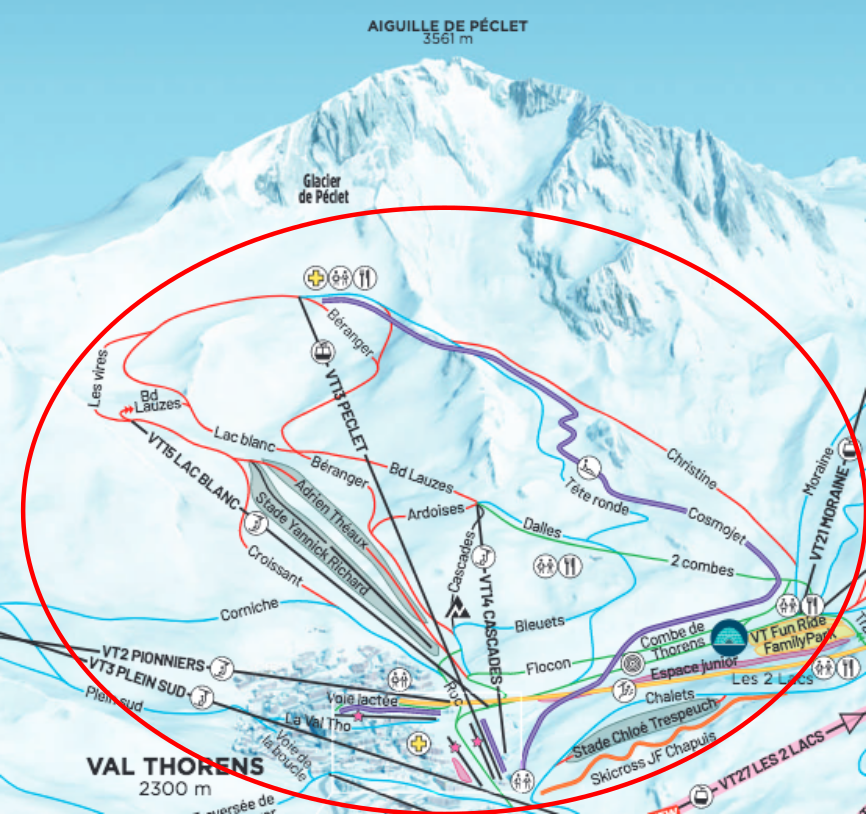 Péclet Sector Péclet sector, Val Thorens ski area