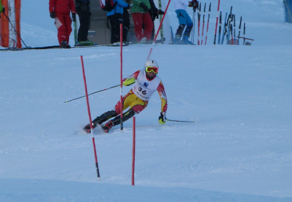 Slalom race on Val Thorens slalom stadium Slalom race on Val Thorens slalom stadium
