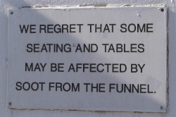 Soot notice on P&O Dover to Calais ferry