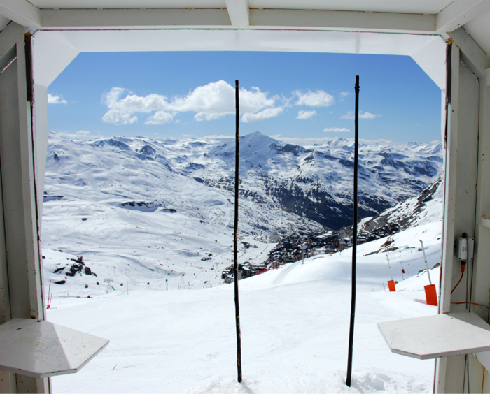 Slalom stadium in Val Thorens Start hut, slalom stadium in Val Thorens