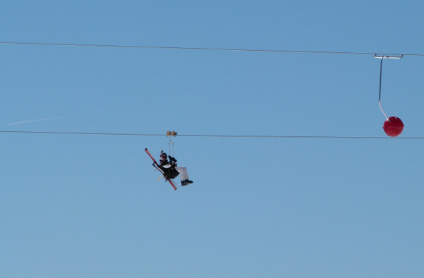 Zip wire in Val Thorens, 8th March 2014