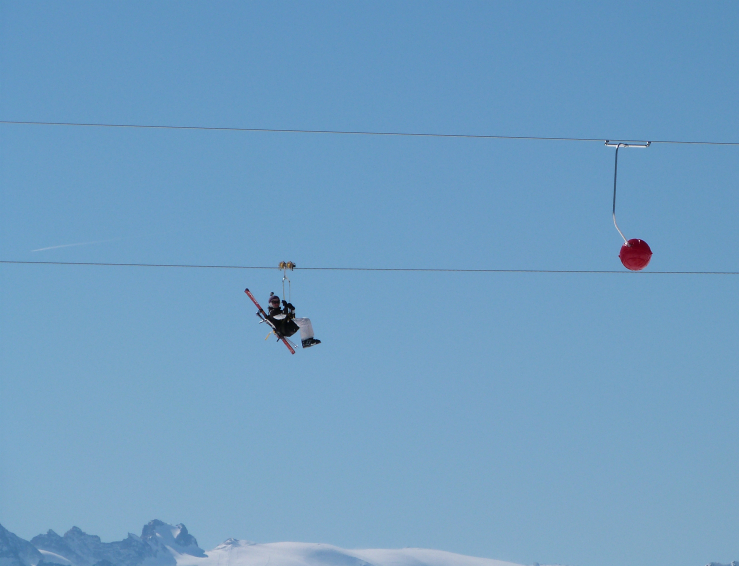 Zip wire in Val Thorens, 8th March 2014