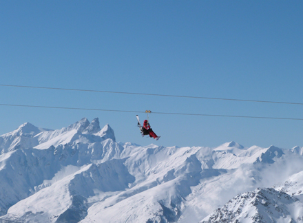 La Tyrolienne zip wire, Val Thorens