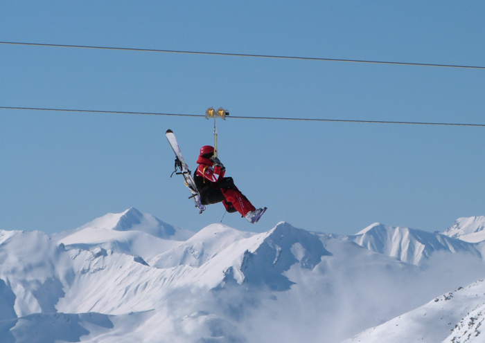 Zipwire in Val Thorens